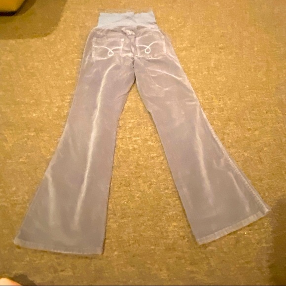 EUC Mimi Maternity Silver Grey Corduroy Maternity jPants slacks bottoms Sz M - Picture 2 of 3